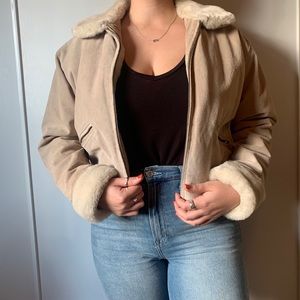 Vintage BB Dakota faux Fur leather cream jacket
